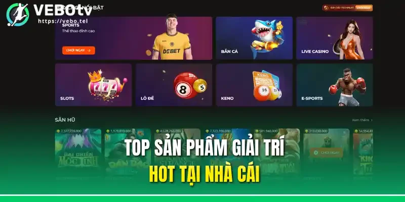 Top sản phẩm giải trí hot tại nhà cái